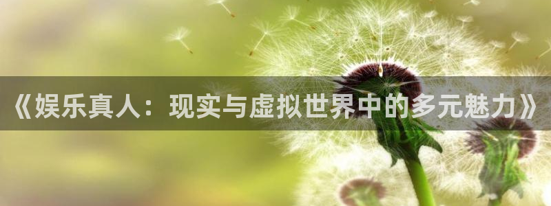 门徒娱乐平台管网入口：《娱乐真人：现实与虚拟世界中的多元魅力》